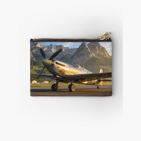 Item preview, Supermarine Spitfire with Mountain View – Iconic Warbird Impression Art Print designed and sold by BlareBlare.