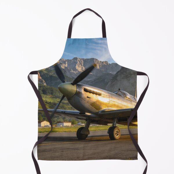 Item preview, Supermarine Spitfire with Mountain View – Iconic Warbird Impression Art Print designed and sold by BlareBlare.