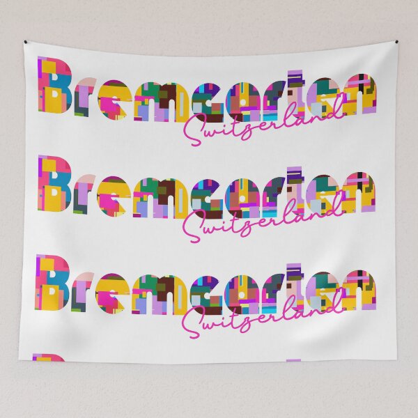 Item preview, Bremgarten, Switzerland, Vibrant Abstract City Typography Art designed and sold by Wanderful-roads.