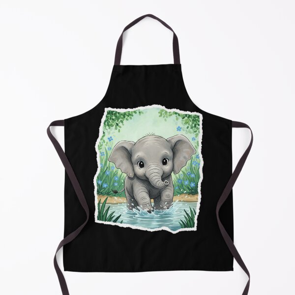 Item preview, Cute Baby Elephant Splashing Water Illustration designed and sold by JordynLadukeg65.