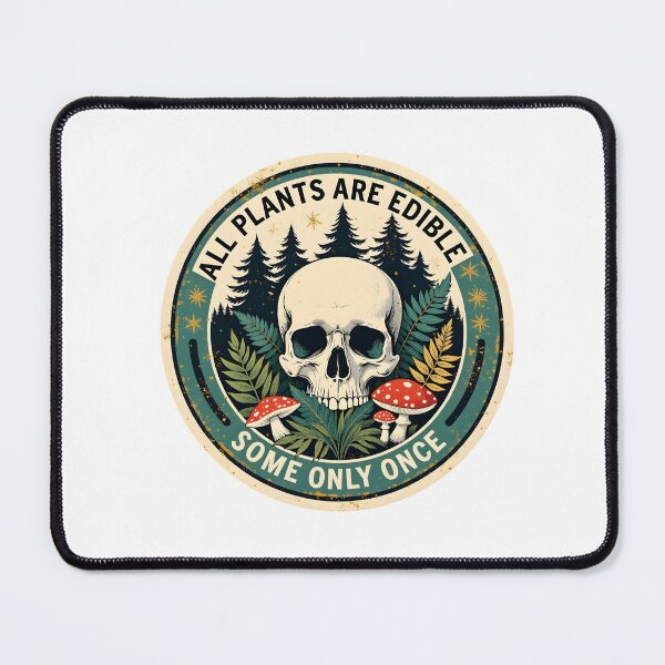 Item preview, All Plants Are Edible Skull Dark Botanical Survival Humor Shirt designed and sold by LunaMagicStudio.