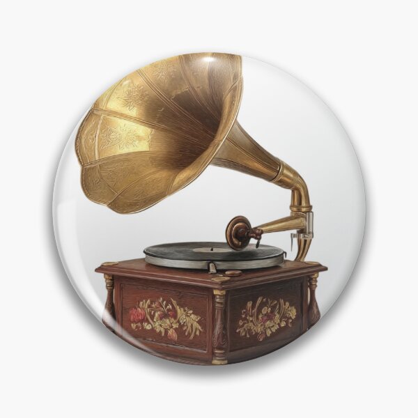 Item preview, Vintage Ornate Gold And Wood Gramophone designed and sold by Kritiveemporio.