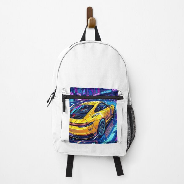 Item preview, Yellow Speed Machine Blasting Through Neon Future City Streets designed and sold by RevUpDesign.