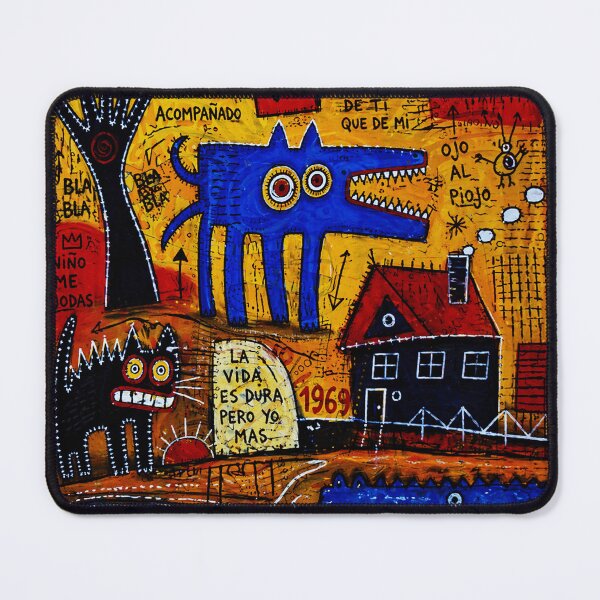 Item preview, Vida Es Dura Surreal Blue Dog Illustration designed and sold by Modaozushi216.