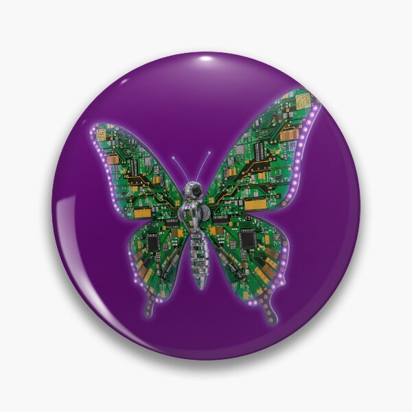 Item preview, Cybernetic Circuit Butterfly - Tech Nature Steampunk Art designed and sold by powersunlight.