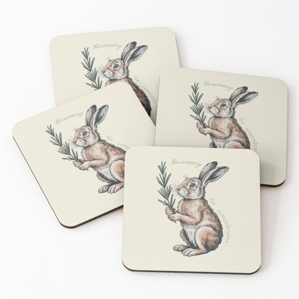 Item preview, Rosemary For Remembrance Vintage Rabbit Botanical Art designed and sold by AlexandraSand.