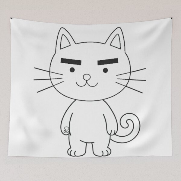Item preview, Cool Eyebrow Cat Illustration designed and sold by Komatoya.