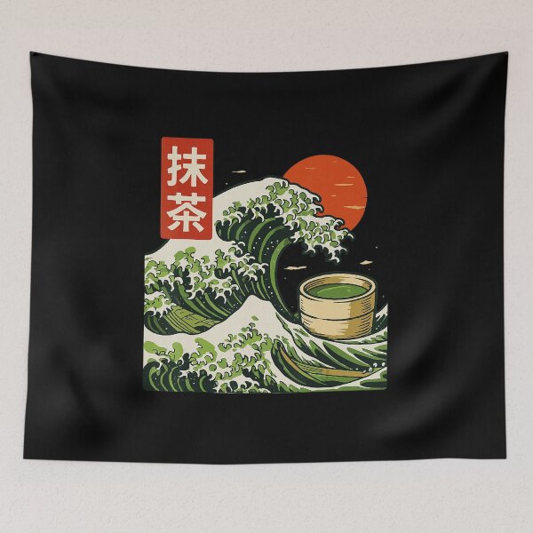 Item preview, Matcha Wave Japanese Style Green Tea Illustration designed and sold by titanlevi.