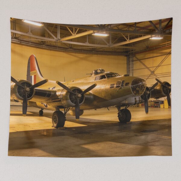 Item preview, Boeing B-17 Flying Fortress in Hangar – Historic Aviation Wall Decor designed and sold by BlareBlare.