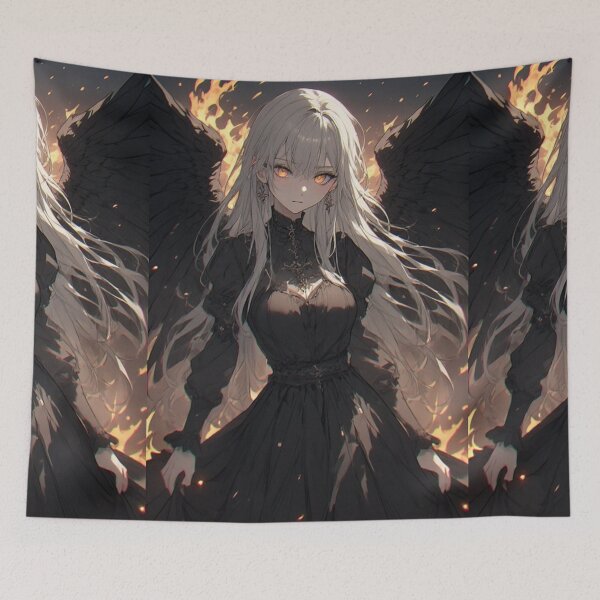 Item preview, Dark angel woman anime and flames designed and sold by ArtsJulian.