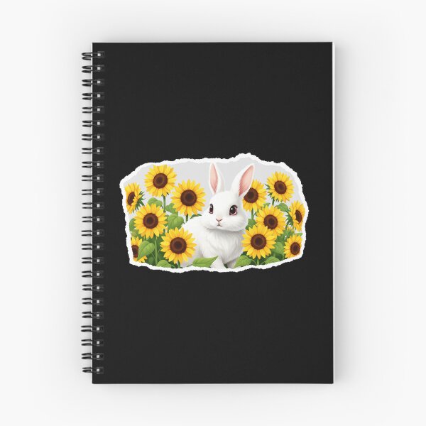 Item preview, Cute White Bunny with Sunflowers Floral Aesthetic designed and sold by JordynLadukeg65.