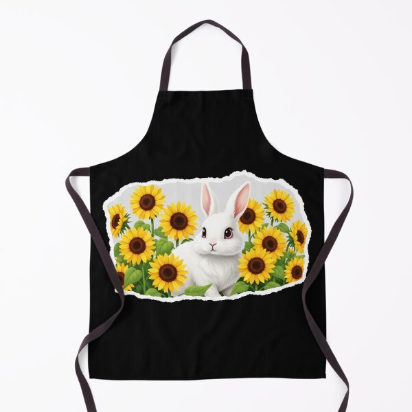 Item preview, Cute White Bunny with Sunflowers Floral Aesthetic designed and sold by JordynLadukeg65.