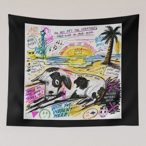 Item preview, Wish You Weren’t Here Sad Dog Scribble  designed and sold by Modaozushi216.