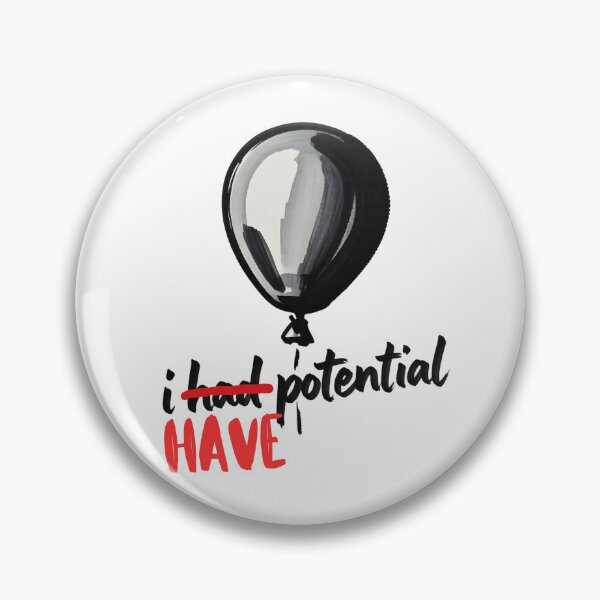 Item preview, I Have Potential – Dark Humor Balloon Design | Minimalist Sarcastic Quote designed and sold by ArcticFoxStudio.