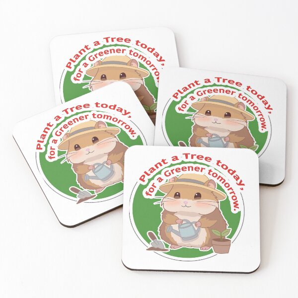 Item preview, Plant a Tree Today for a Greener Tomorrow Hamster Sticker – Cute Kawaii Gardening Hamster Eco Friendly Design designed and sold by pn_terest.
