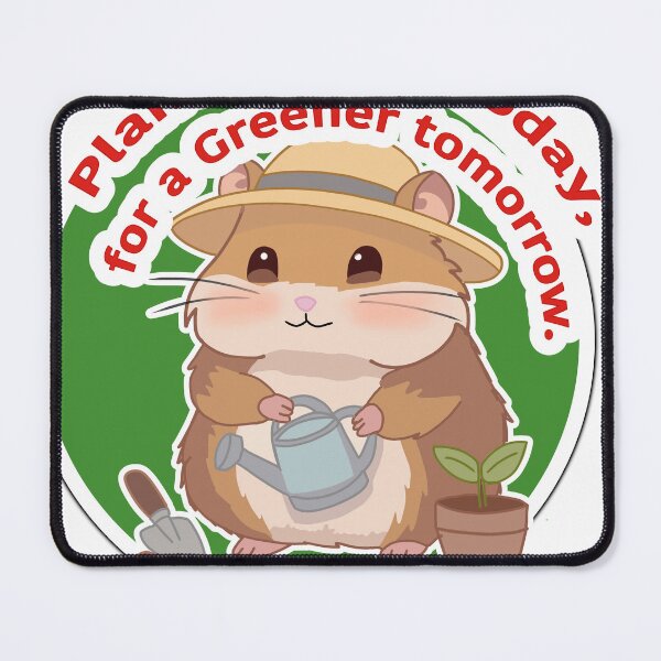 Item preview, Plant a Tree Today for a Greener Tomorrow Hamster Sticker – Cute Kawaii Gardening Hamster Eco Friendly Design designed and sold by pn_terest.