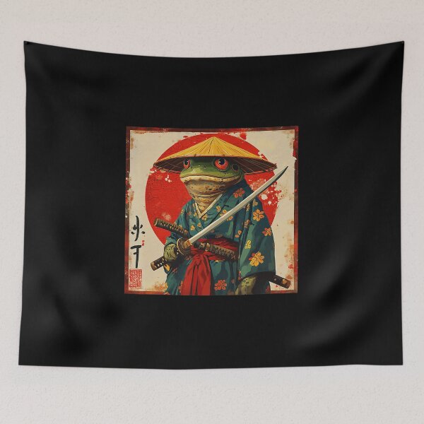 Item preview, Samurai Frog Japanese Woodblock Style  designed and sold by titanlevi.
