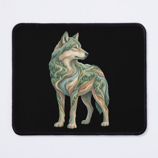 Item preview, River Flow Wolf – Landscape Within Form designed and sold by printedartgoods.