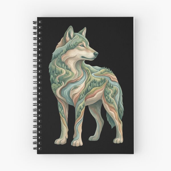 Item preview, River Flow Wolf – Landscape Within Form designed and sold by printedartgoods.