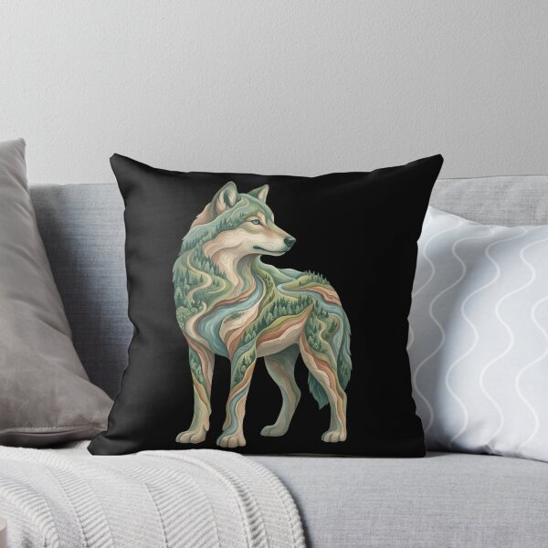 Item preview, River Flow Wolf – Landscape Within Form designed and sold by printedartgoods.