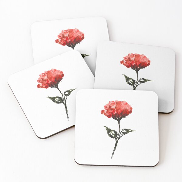 Item preview, Red Watercolor Carnation Flower Sticker | Hand Painted Floral Art designed and sold by Little Bloom Studio.
