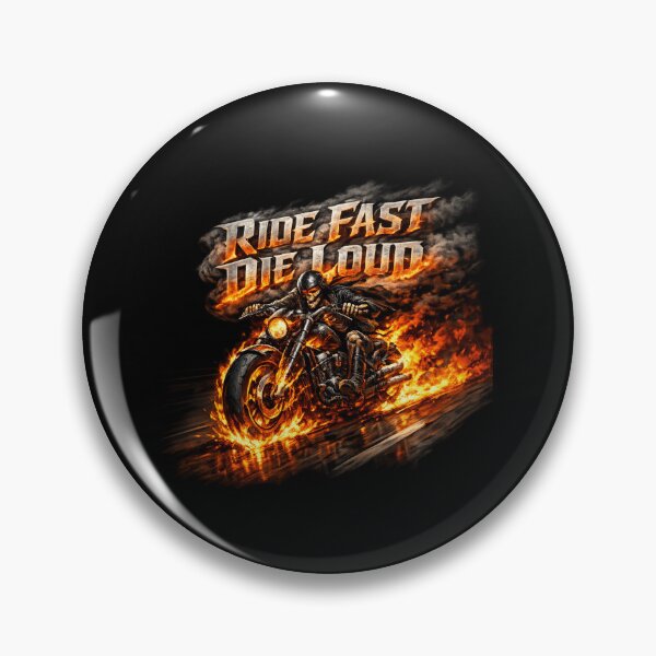 Item preview, Ride Fast Die Loud - Flaming Skeleton Motorcycle Art designed and sold by MKreative Studio.