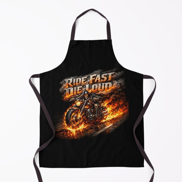 Item preview, Ride Fast Die Loud - Flaming Skeleton Motorcycle Art designed and sold by MKreative Studio.