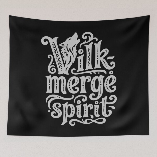 Item preview, Vilkmergė Spirit Gray Wolf Typography designed and sold by EimSol.