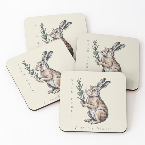 Item preview, Wild Herbs Quiet Hearts Vintage Rabbit Rosemary Art designed and sold by AlexandraSand.