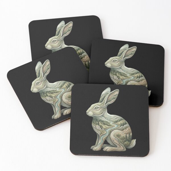 Item preview, Forest Terrain Rabbit – Flowing Nature Silhouette designed and sold by printedartgoods.