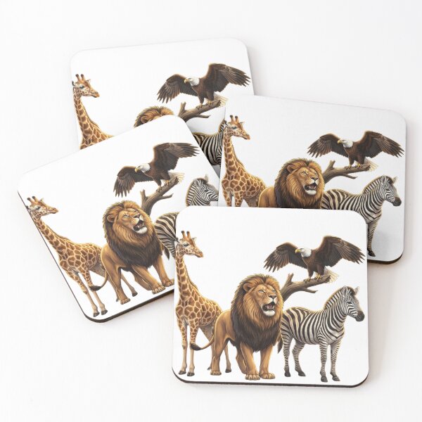 Item preview, Wild Zoo Animals Adventure - Lion Giraffe Zebra Eagle designed and sold by Laaltex.