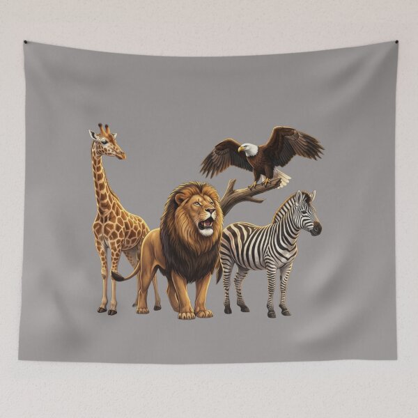 Item preview, Wild Zoo Animals Adventure - Lion Giraffe Zebra Eagle designed and sold by Laaltex.