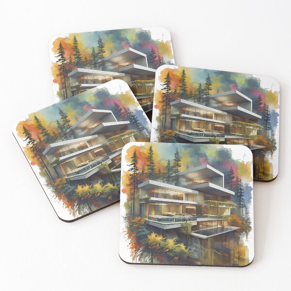 Item preview, Splash of Luxury - Vibrant Watercolor Modern Villa designed and sold by Modern Nest Art.