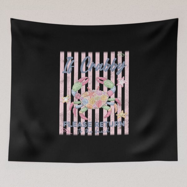 Item preview, If Crabby Please Return To The Beach, Beach Vacation, Girly Summer designed and sold by vintagearttee.