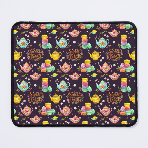 Item preview, French Tea Party Macarons Pattern - Sweet Treats Cottagecore Art designed and sold by MT-Hub | Cute Aesthetic Art, Stickers & Phone Cases.