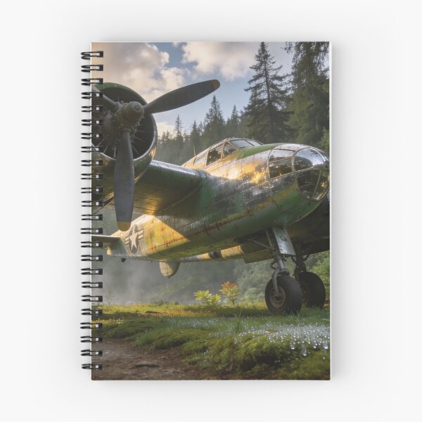Item preview, Lockheed P-38 Lightning in Forest Waterfall Scene – Retro Aircraft Art Print designed and sold by BlareBlare.