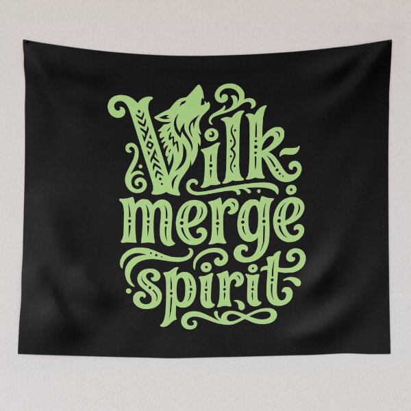 Item preview, Vilkmergė Spirit Green Wolf Typography designed and sold by EimSol.