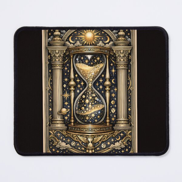 Item preview, Celestial Hourglass | Victorian Fine-Line Etching & Geometric Star Art designed and sold by Studio77-Gothic.
