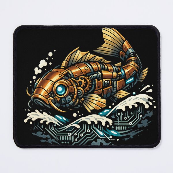 Item preview, Steampunk Mechanical Fish Cyber Ocean Art Print designed and sold by Sky-bully.