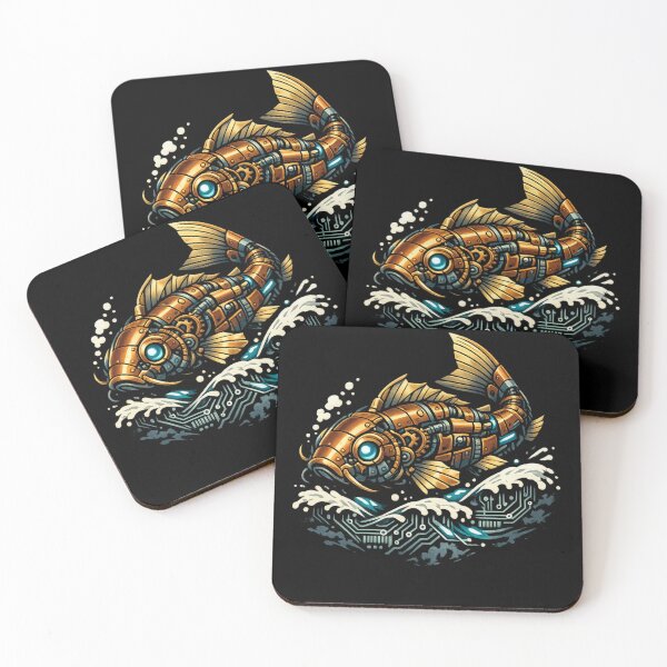 Item preview, Steampunk Mechanical Fish Cyber Ocean Art Print designed and sold by Sky-bully.