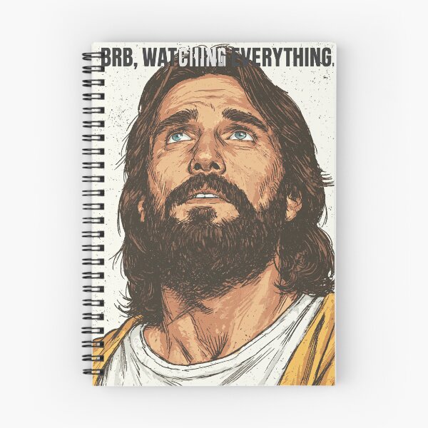 Item preview, BRB Watching Everything Vintage Jesus Portrait designed and sold by Piotrek0001.