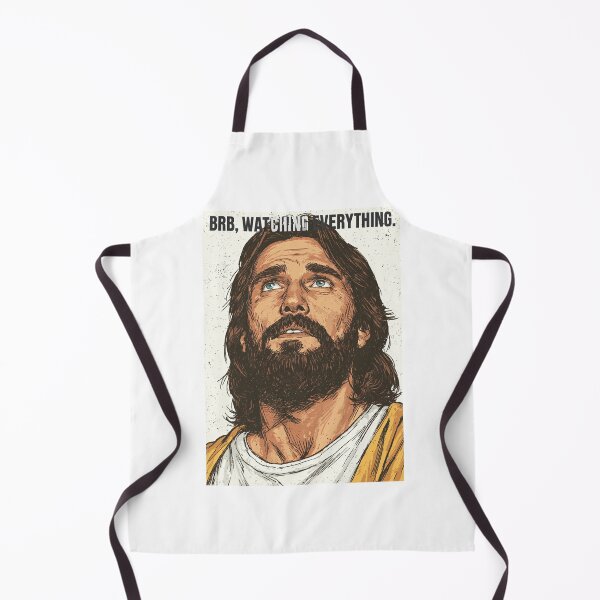 Item preview, BRB Watching Everything Vintage Jesus Portrait designed and sold by Piotrek0001.
