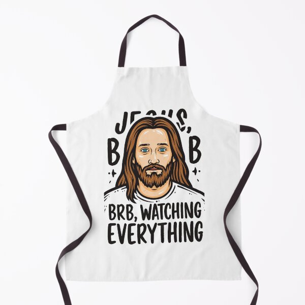 Item preview, BRB Watching Everything Flat Cartoon Jesus Face designed and sold by Piotrek0001.