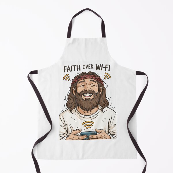 Item preview, Faith Over Wi Fi Jesus Laughing with Phone designed and sold by Piotrek0001.