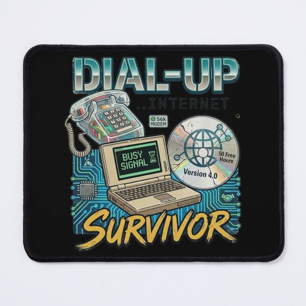 Item preview, Dial Up Internet Survivor Funny Retro 90s Modem Vintage Tech Geek T Shirt designed and sold by GeekStop.