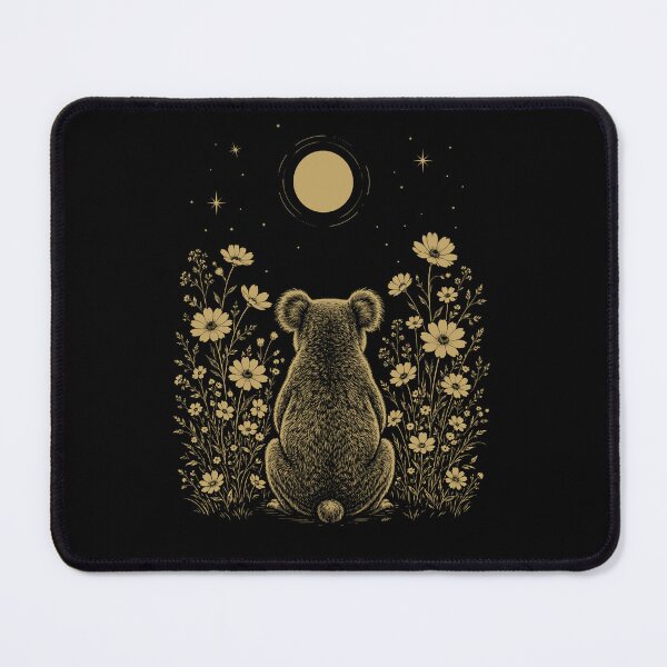 Item preview, Koala Moon Night Flower Minimalist Boho Lover designed and sold by DoodleTortle.