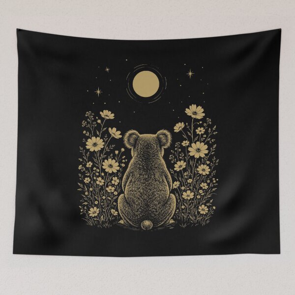 Item preview, Koala Moon Night Flower Minimalist Boho Lover designed and sold by DoodleTortle.