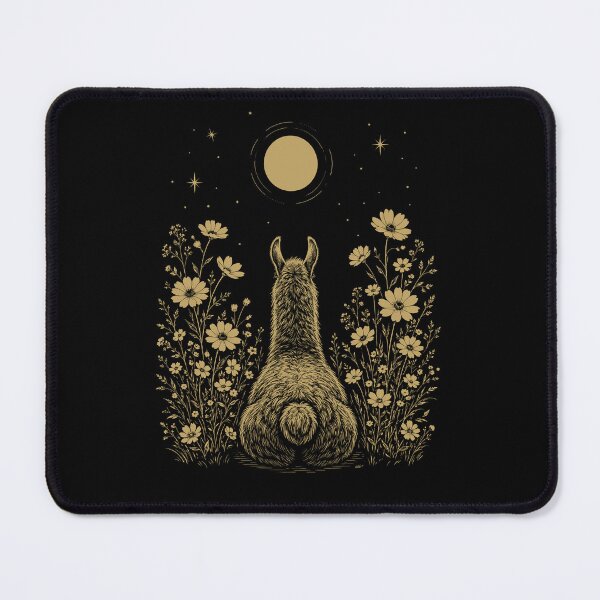 Item preview, Llama Moon Night Flower Minimalist Boho Lover designed and sold by DoodleTortle.