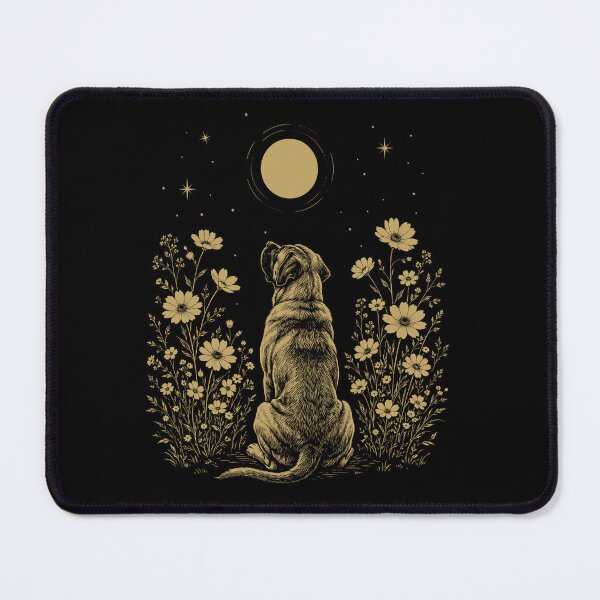 Item preview, Mastiff Moon Night Flower Minimalist Boho Dog Lover designed and sold by DoodleTortle.