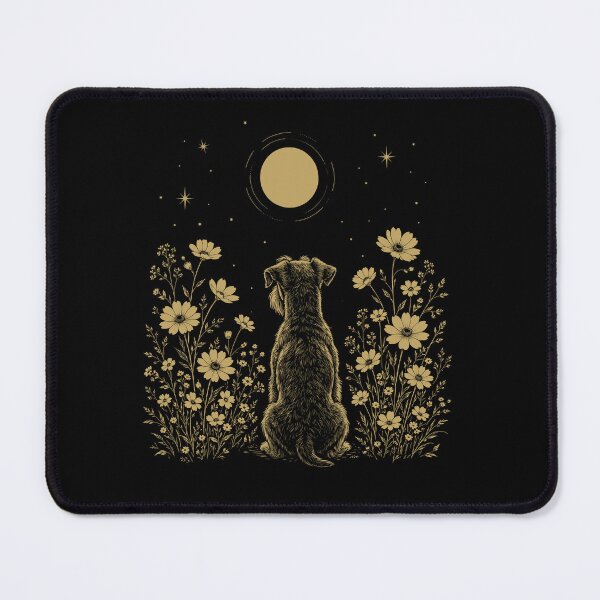 Item preview, Miniature Schnauzer Moon Night Flower Minimalist Boho Dog Lover designed and sold by DoodleTortle.